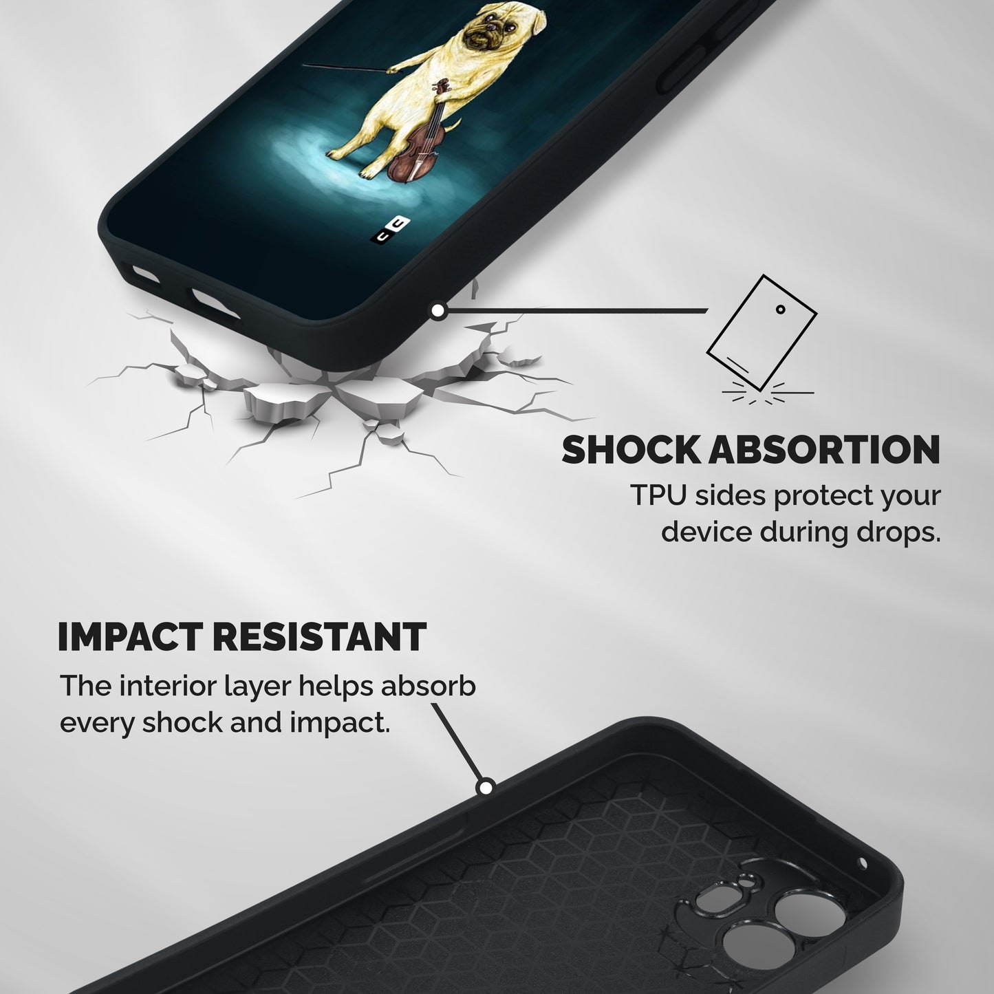 Violin Master Shockproof Hybrid Protection (Metal + TPU) Back Case Cover