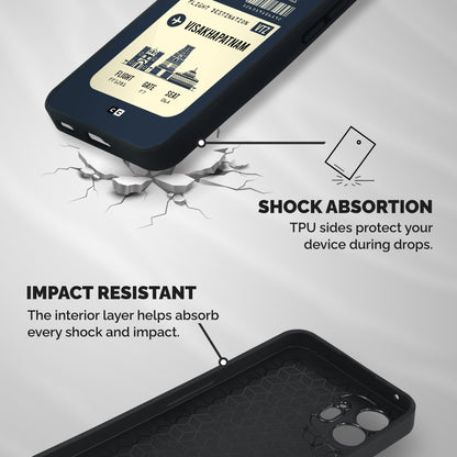 Vishakapatnam Boarding Pass Shockproof Hybrid Protection (Metal + TPU) Back Case Cover