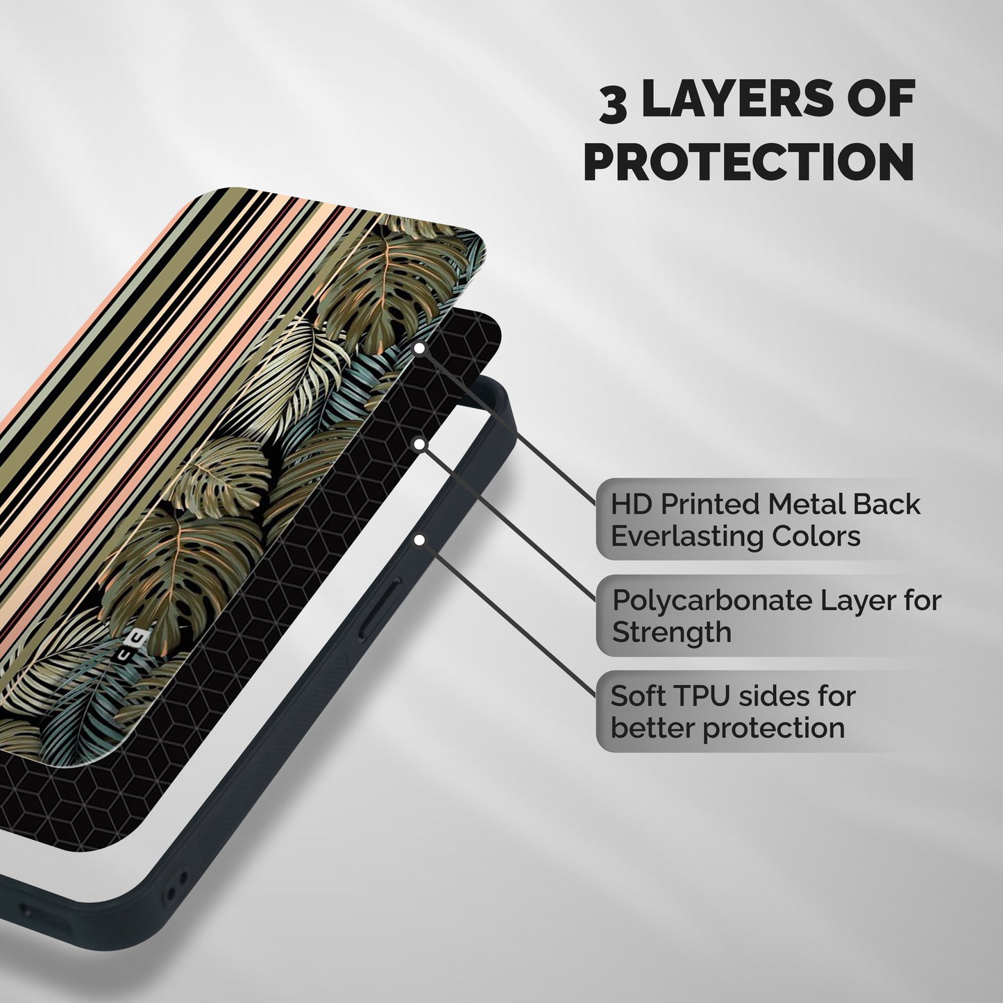 Visual Art Leafs Shockproof Hybrid Protection (Metal + TPU) Back Case Cover