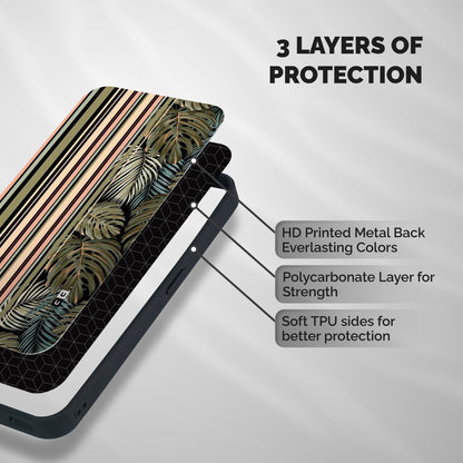 Visual Art Leafs Shockproof Hybrid Protection (Metal + TPU) Back Case Cover