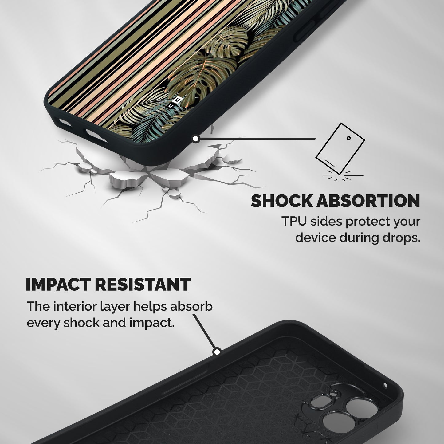 Visual Art Leafs Shockproof Hybrid Protection (Metal + TPU) Back Case Cover