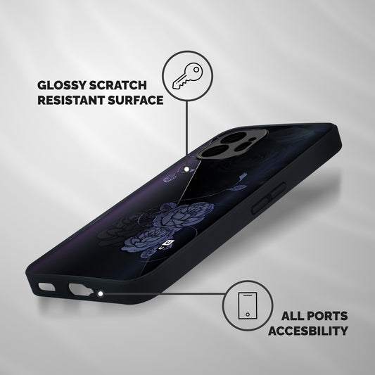 Voilet Floral Design Shockproof Hybrid Protection (Metal + TPU) Back Case Cover