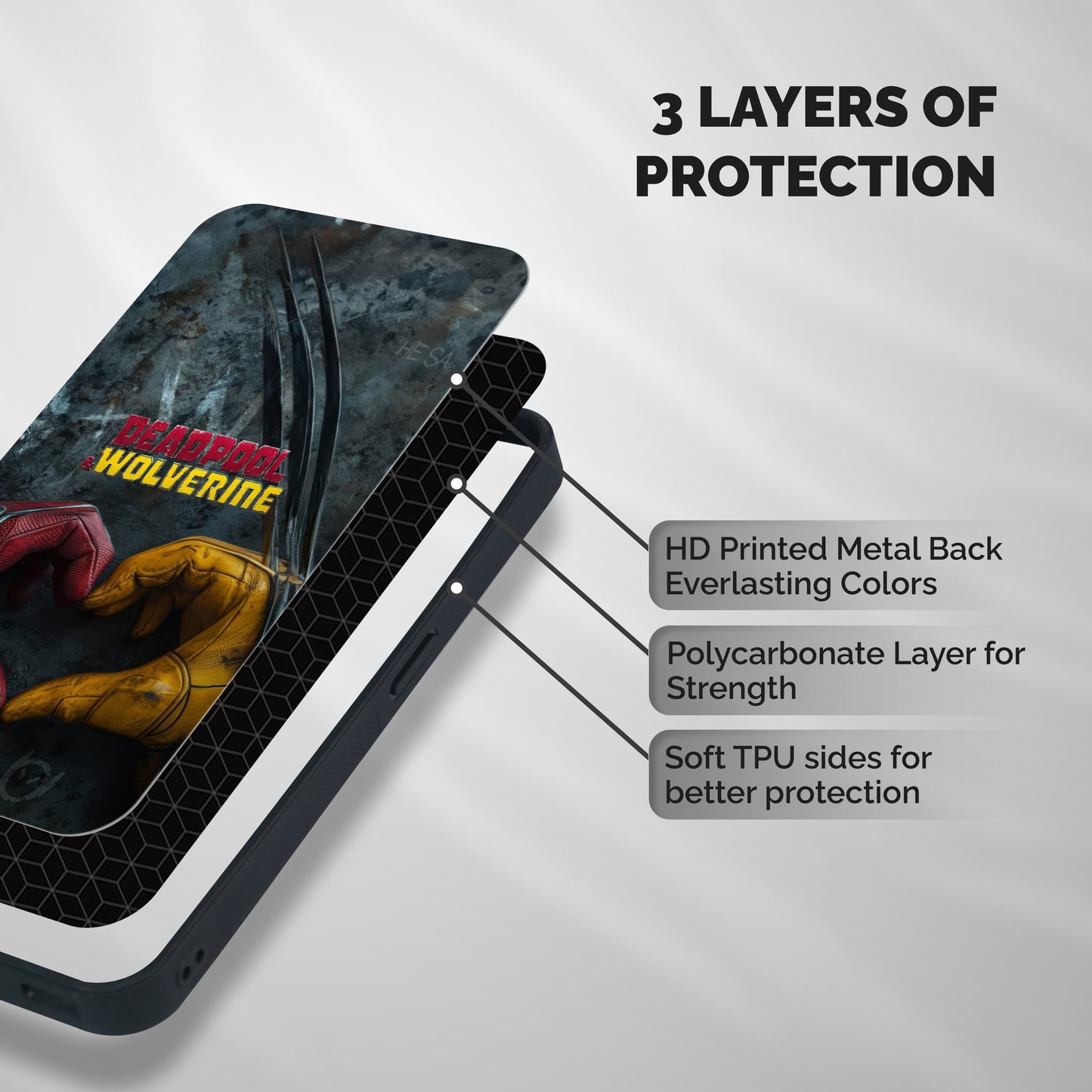 Wade Love Logan Shockproof Hybrid Protection (Metal + TPU) Back Case Cover