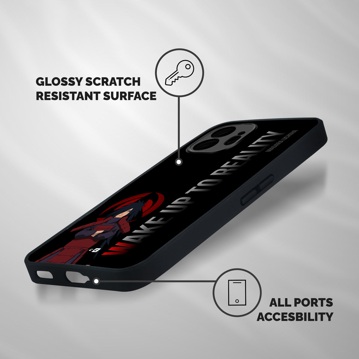 Wake Up Madara Uchiha Shockproof Hybrid Protection (Metal + TPU) Back Case Cover