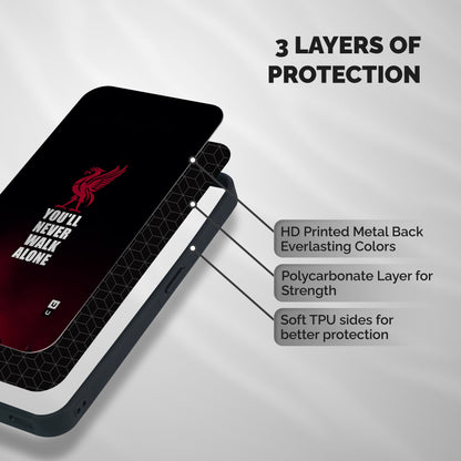 Walk Alone Shockproof Hybrid Protection (Metal + TPU) Back Case Cover