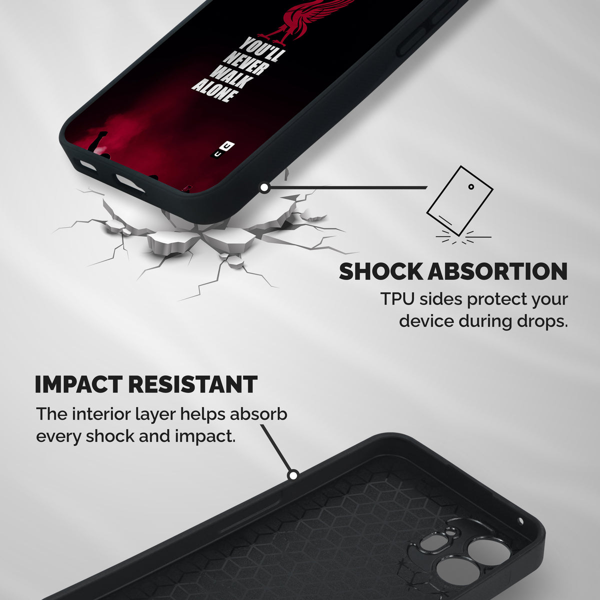 Walk Alone Shockproof Hybrid Protection (Metal + TPU) Back Case Cover