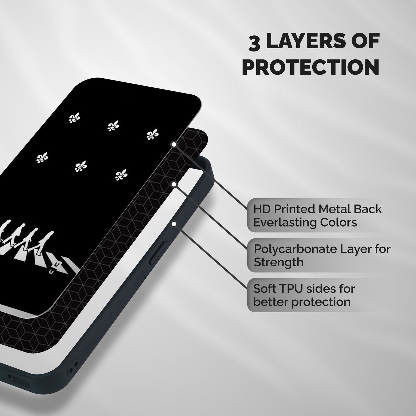 Walking Four Shockproof Hybrid Protection (Metal + TPU) Back Case Cover