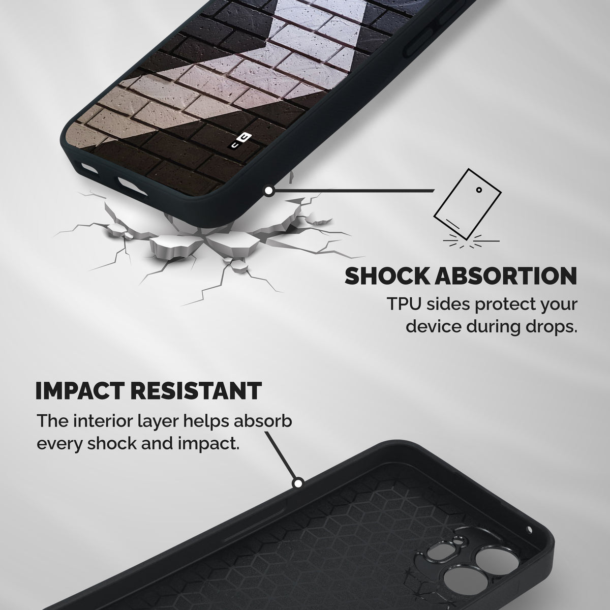 Wall Arrow Design Shockproof Hybrid Protection (Metal + TPU) Back Case Cover
