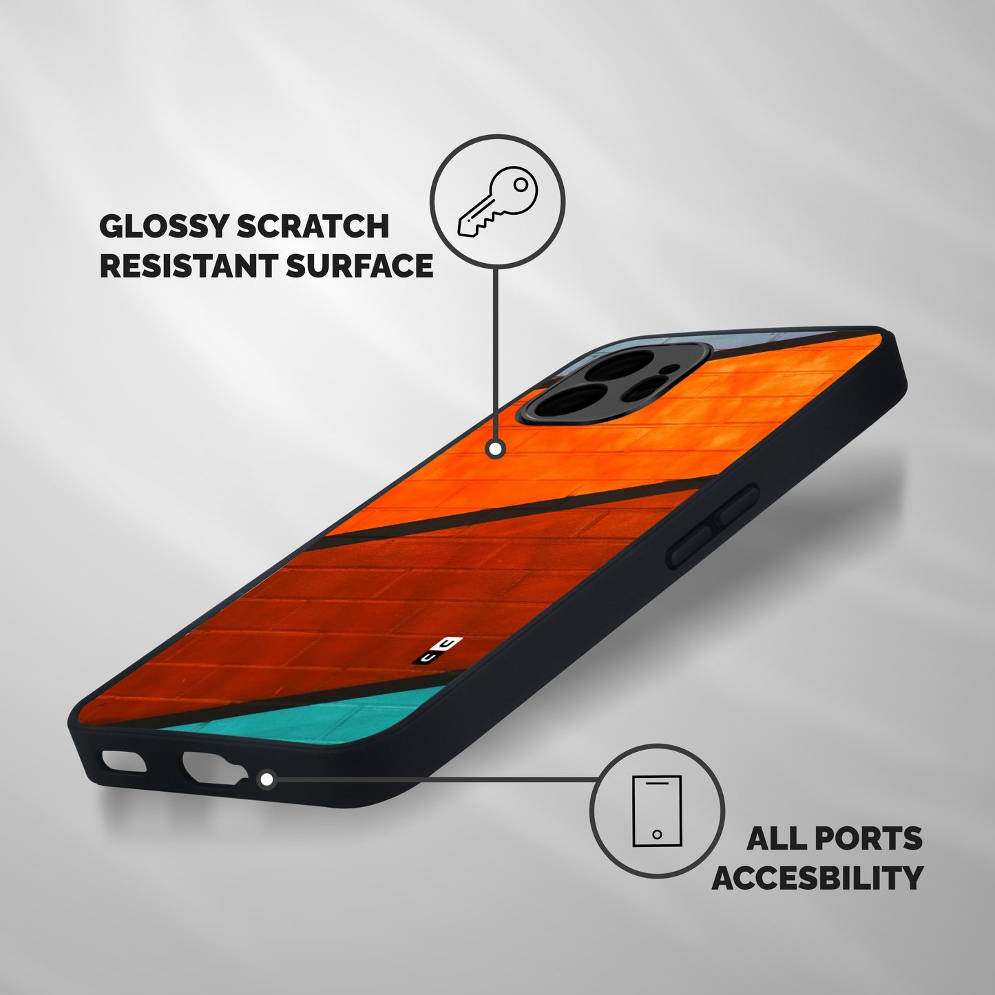 Wall Diagonal Stripes Shockproof Hybrid Protection (Metal + TPU) Back Case Cover