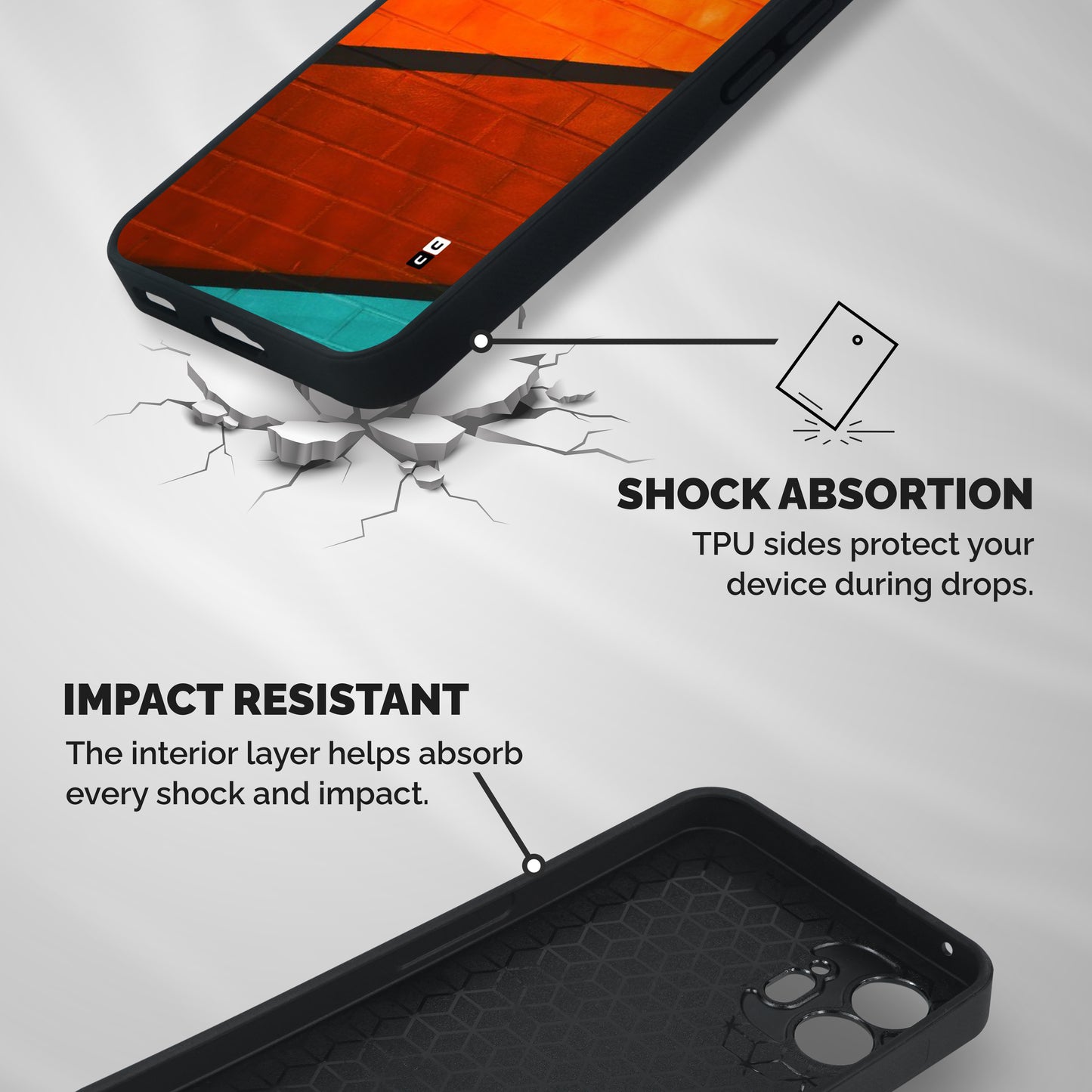 Wall Diagonal Stripes Shockproof Hybrid Protection (Metal + TPU) Back Case Cover
