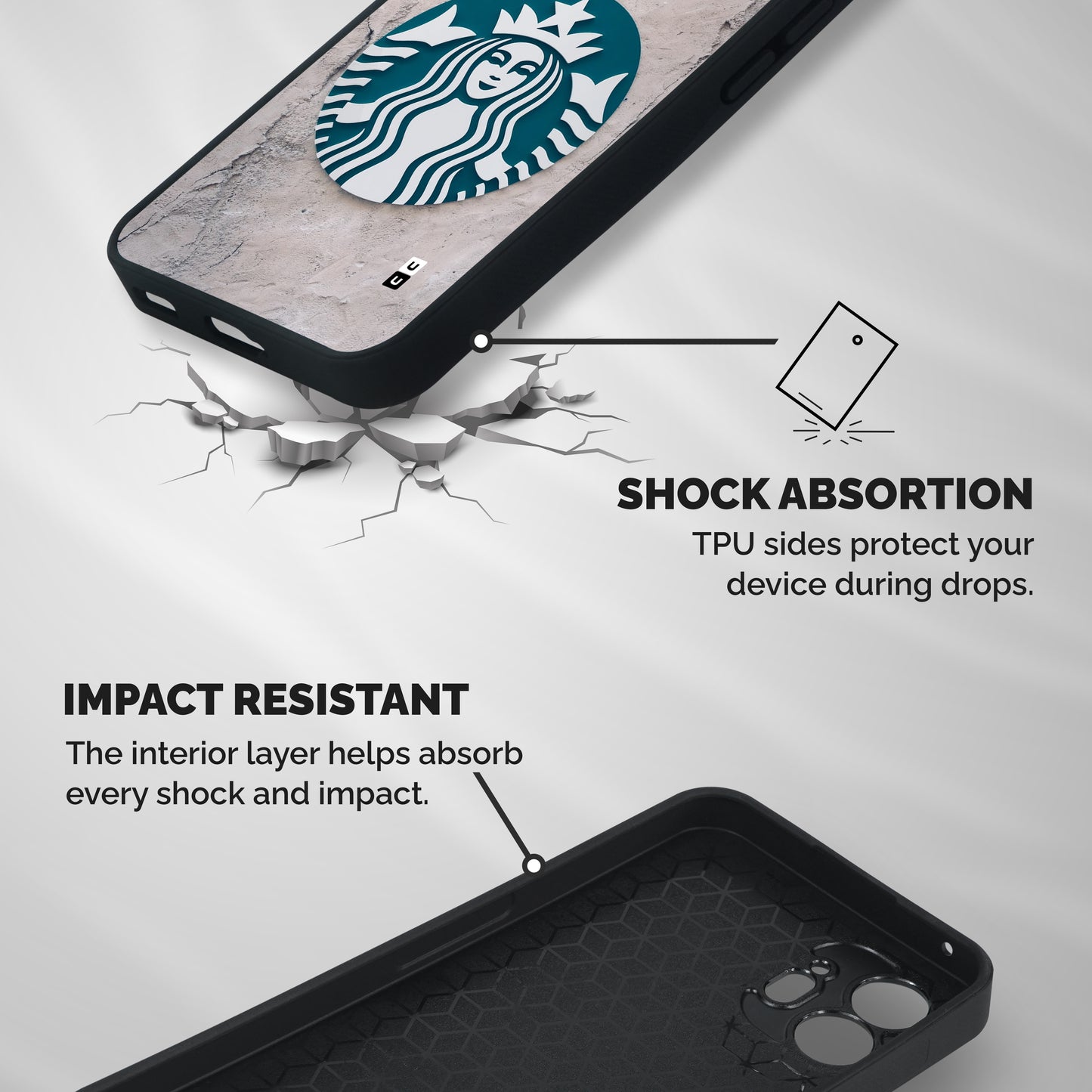 Wall StarBucks Shockproof Hybrid Protection (Metal + TPU) Back Case Cover
