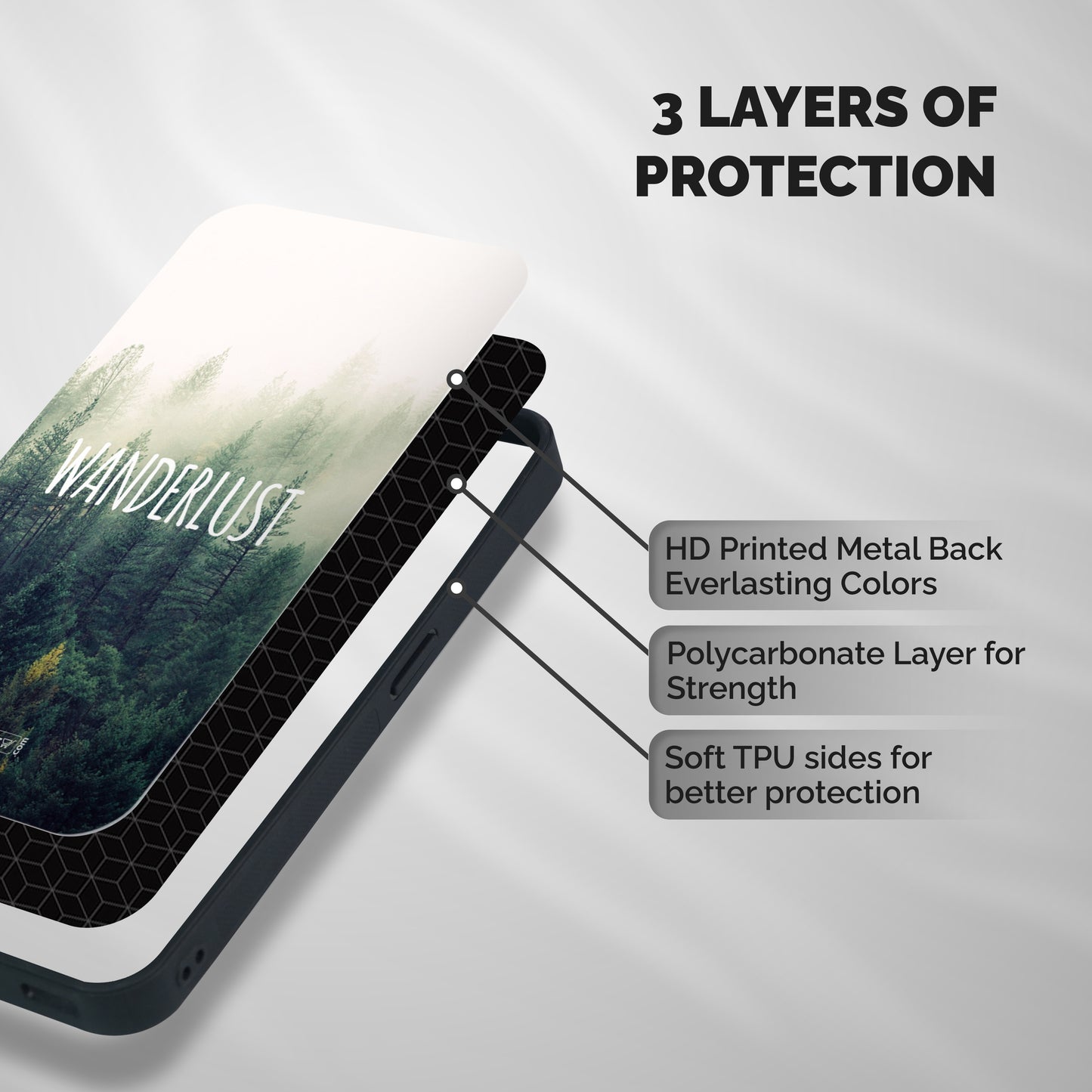 Wanderlust Shockproof Hybrid Protection (Metal + TPU) Back Case Cover