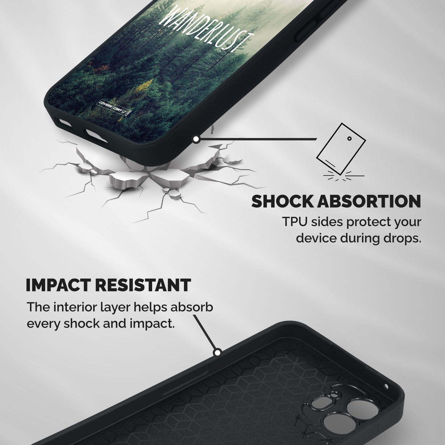 Wanderlust Shockproof Hybrid Protection (Metal + TPU) Back Case Cover