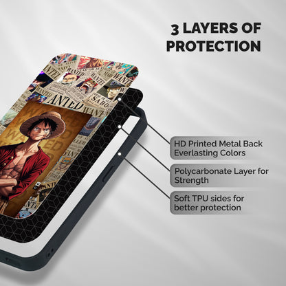 Wanted Luffy Shockproof Hybrid Protection (Metal + TPU) Back Case Cover (Copy)