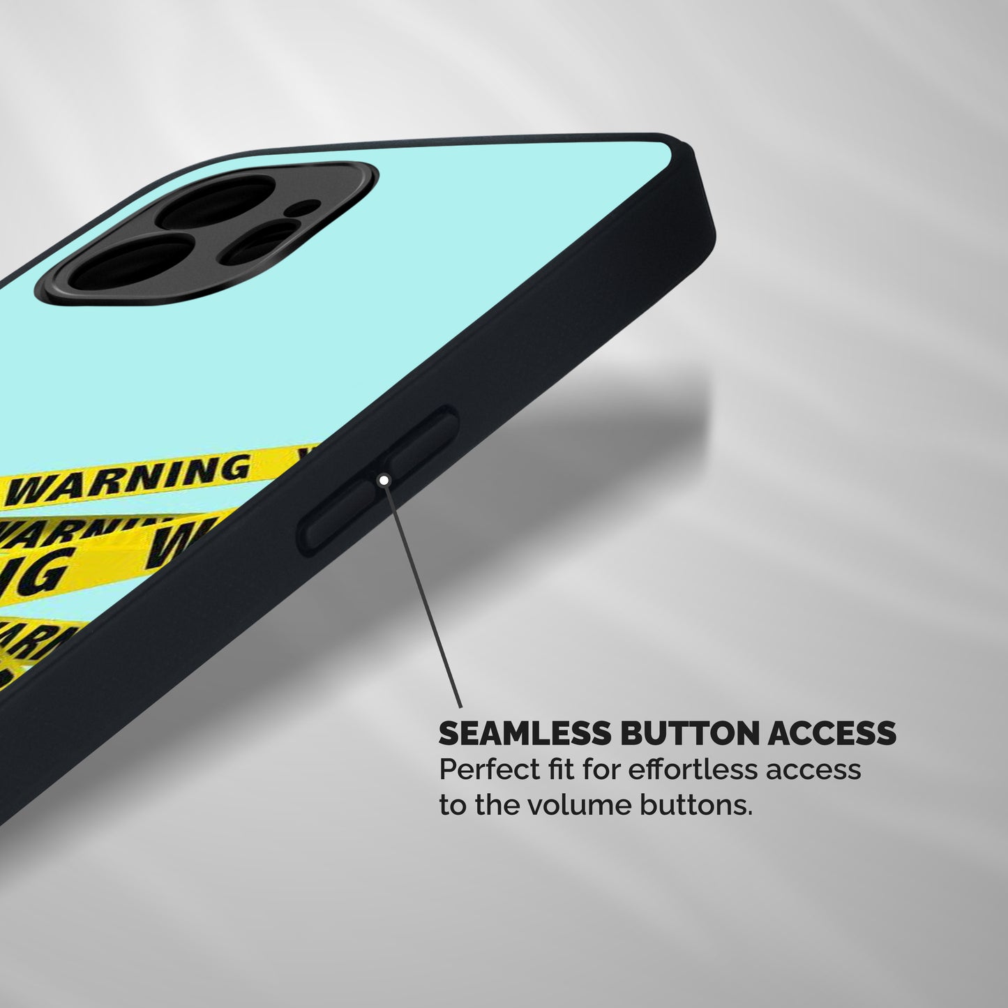 Warning Design Shockproof Hybrid Protection (Metal + TPU) Back Case Cover