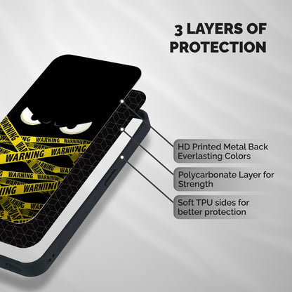 Warning Eyes Shockproof Hybrid Protection (Metal + TPU) Back Case Cover