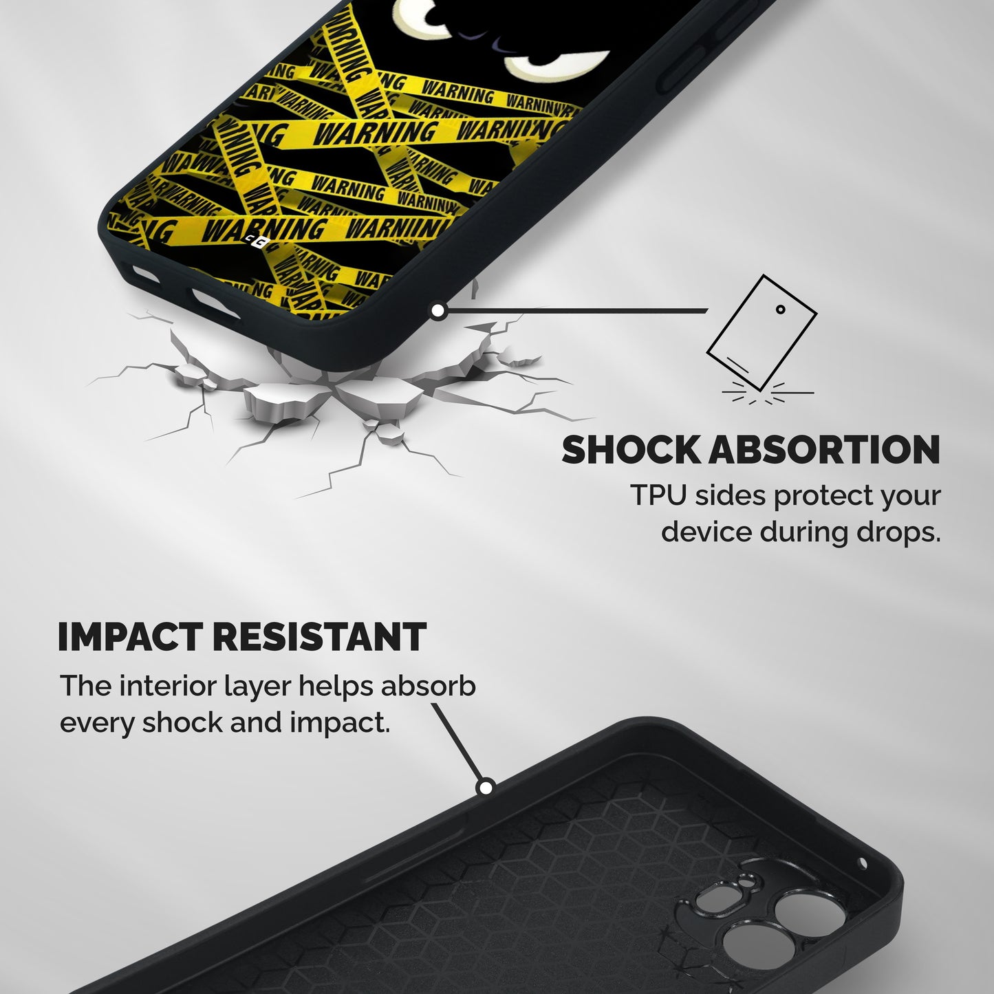 Warning Eyes Shockproof Hybrid Protection (Metal + TPU) Back Case Cover