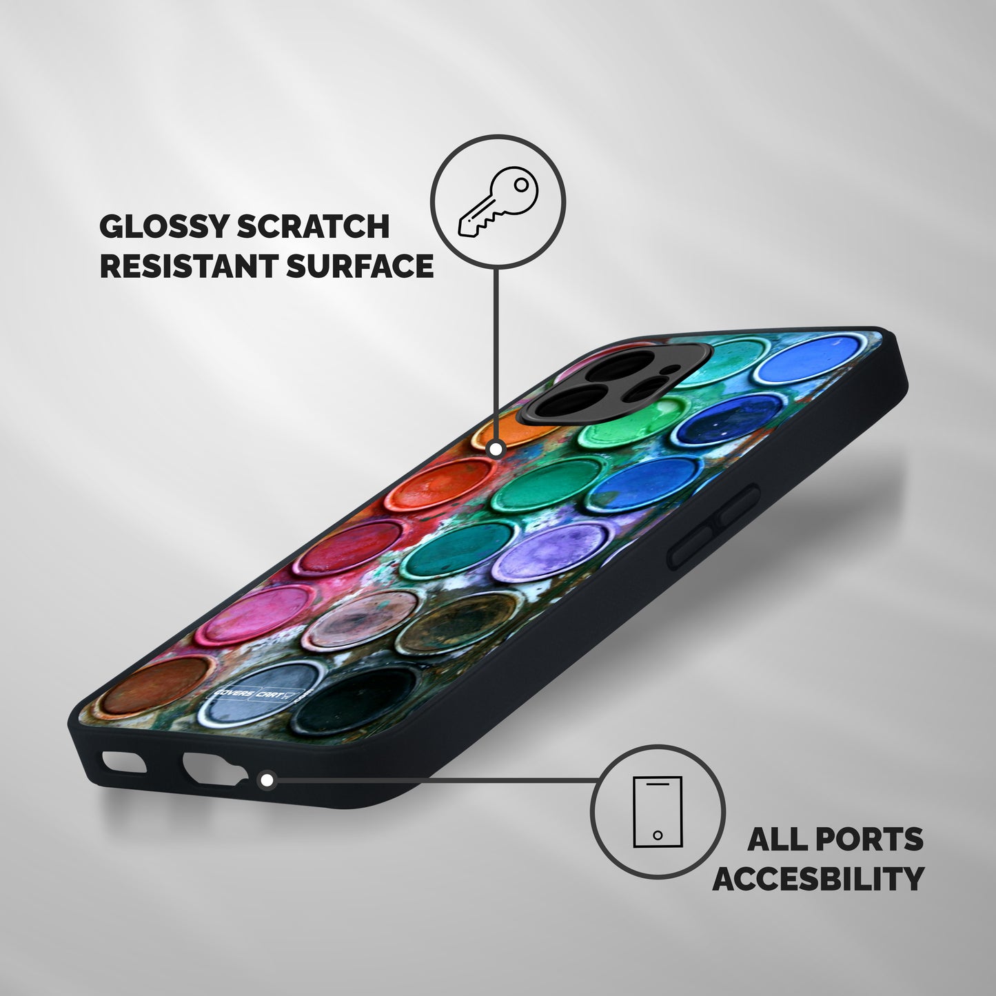 Water Paint Box Shockproof Hybrid Protection (Metal + TPU) Back Case Cover