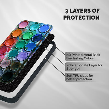 Water Paint Box Shockproof Hybrid Protection (Metal + TPU) Back Case Cover
