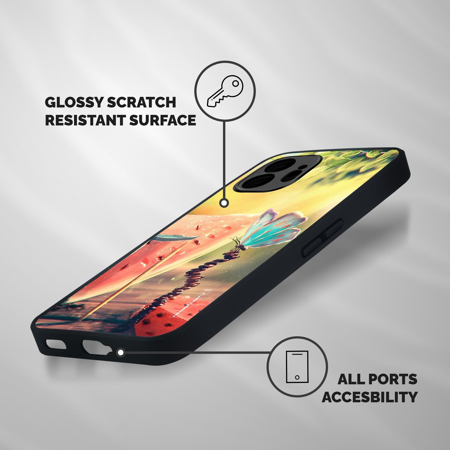 Watermelon Butterfly Shockproof Hybrid Protection (Metal + TPU) Back Case Cover