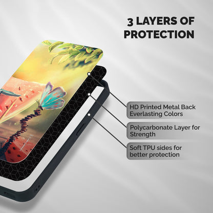 Watermelon Butterfly Shockproof Hybrid Protection (Metal + TPU) Back Case Cover