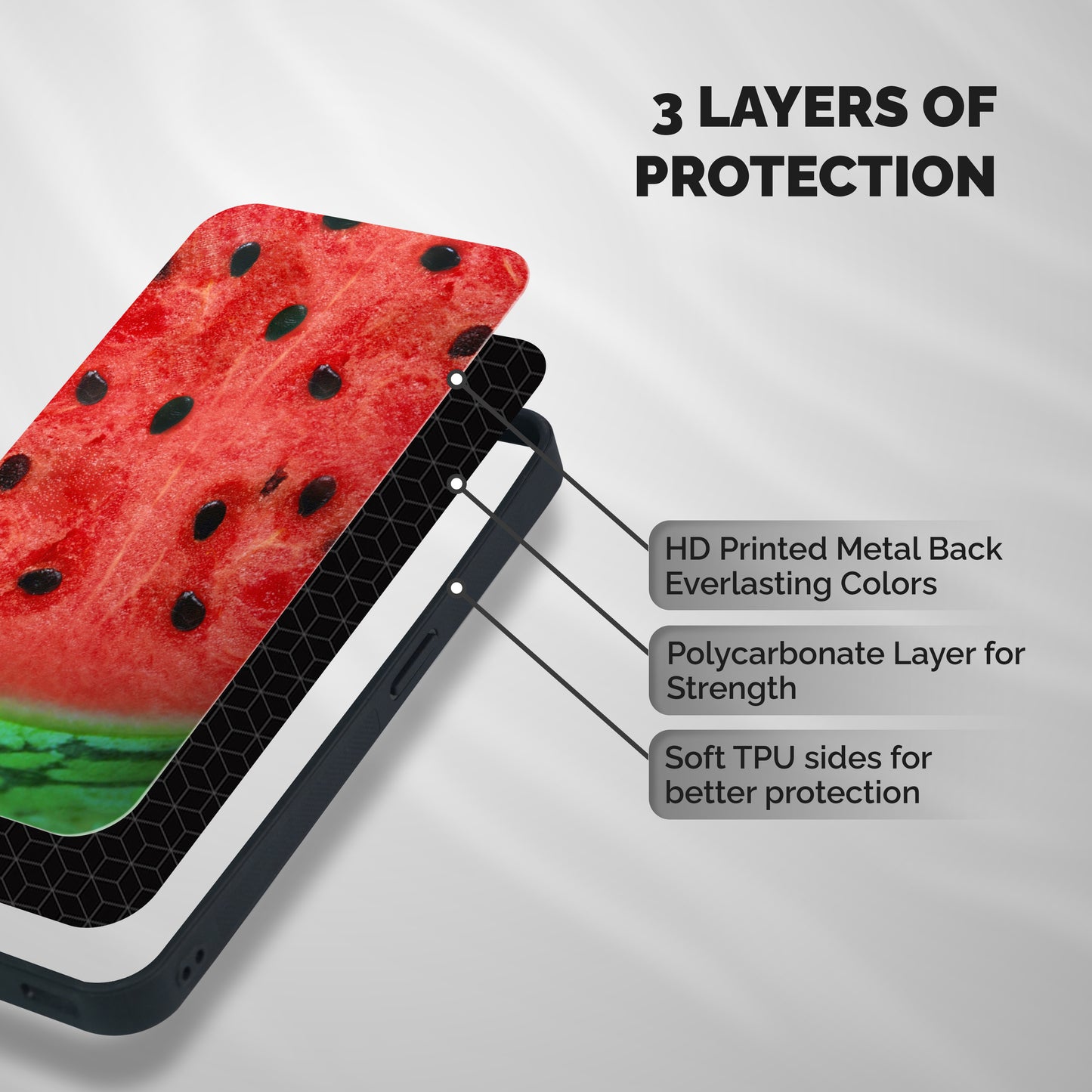 Watermelon Design Shockproof Hybrid Protection (Metal + TPU) Back Case Cover