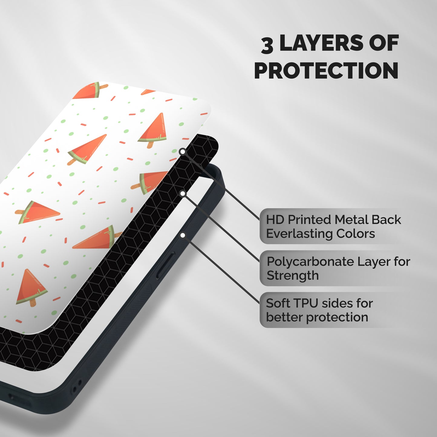 Watermelon Ice Creams Shockproof Hybrid Protection (Metal + TPU) Back Case Cover