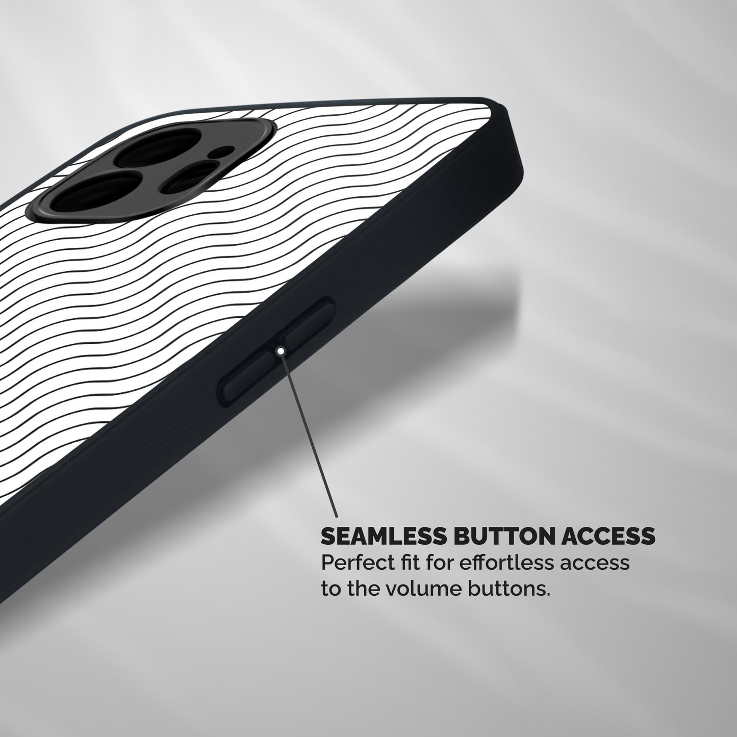 Wavy Pattern Shockproof Hybrid Protection (Metal + TPU) Back Case Cover