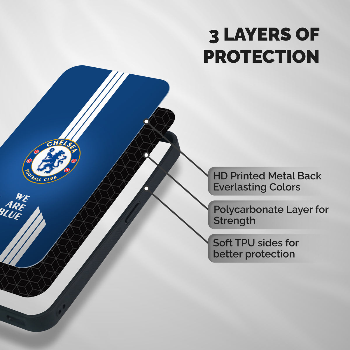 We Are Blue Shockproof Hybrid Protection (Metal + TPU) Back Case Cover