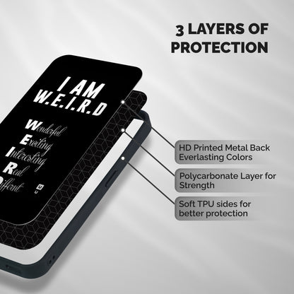 Weird Me Shockproof Hybrid Protection (Metal + TPU) Back Case Cover