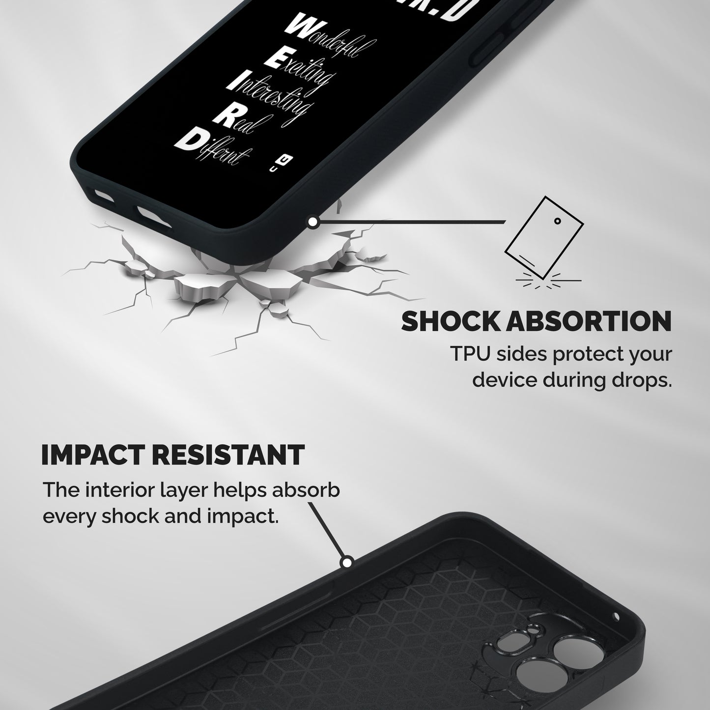 Weird Me Shockproof Hybrid Protection (Metal + TPU) Back Case Cover