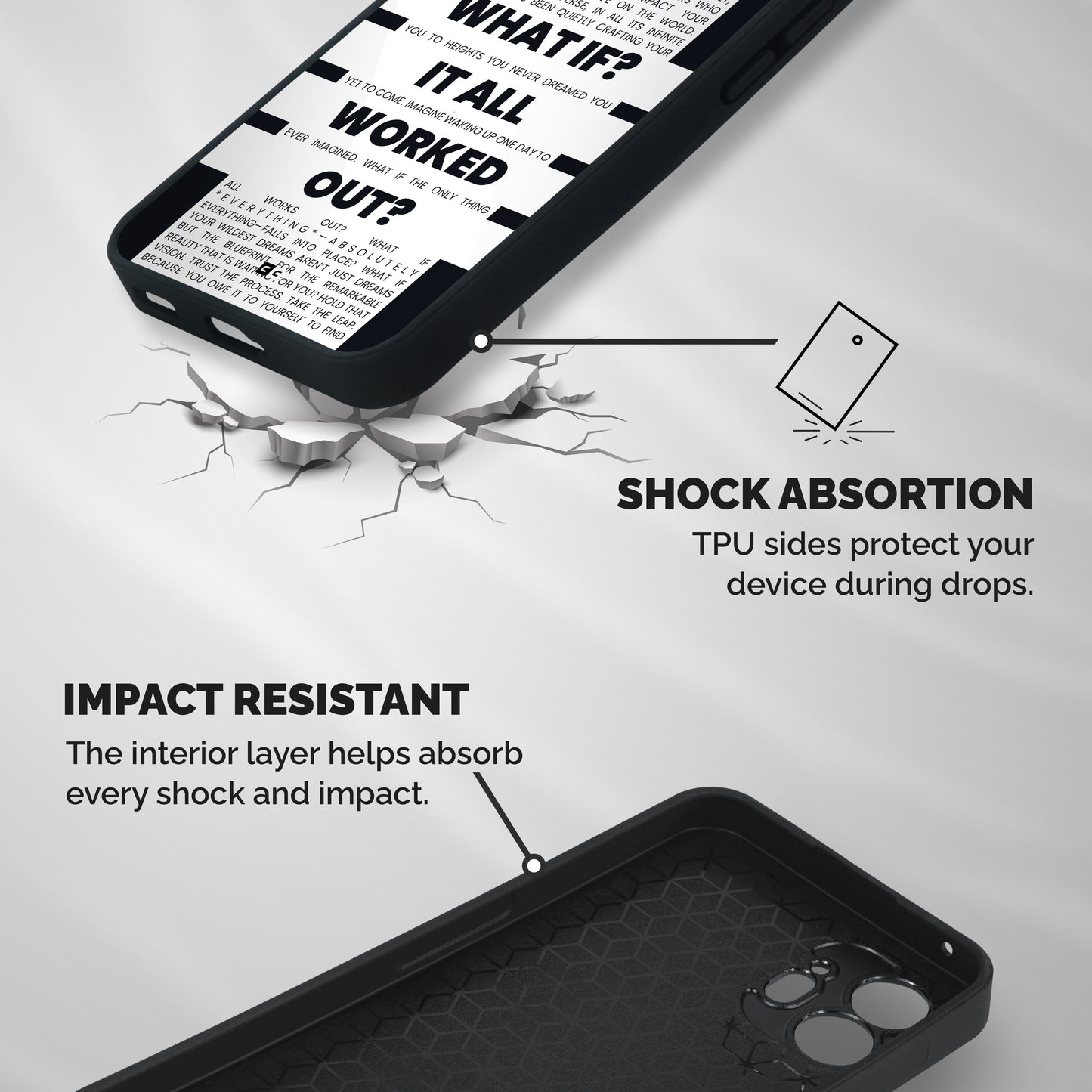 What If Shockproof Hybrid Protection (Metal + TPU) Back Case Cover