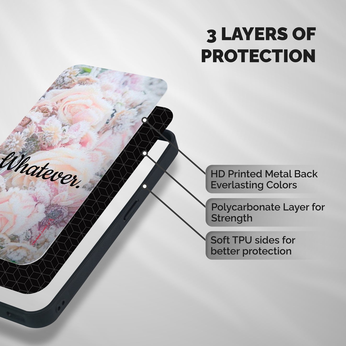 Whatever Shockproof Hybrid Protection (Metal + TPU) Back Case Cover
