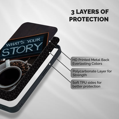 Whats Your Story Shockproof Hybrid Protection (Metal + TPU) Back Case Cover