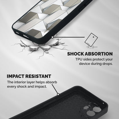 White Abstract Art Shockproof Hybrid Protection (Metal + TPU) Back Case Cover