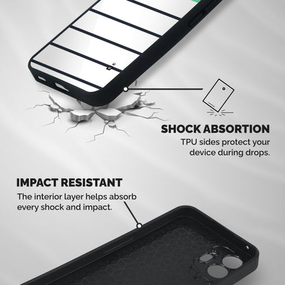 White and Simple Stripes Shockproof Hybrid Protection (Metal + TPU) Back Case Cover