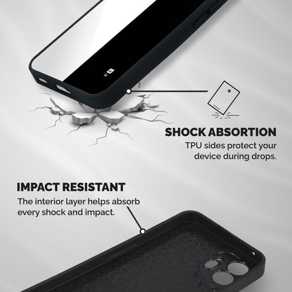 White Black Super Minimalistic Shockproof Hybrid Protection (Metal + TPU) Back Case Cover