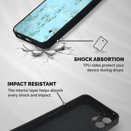 White Lily Design Shockproof Hybrid Protection (Metal + TPU) Back Case Cover