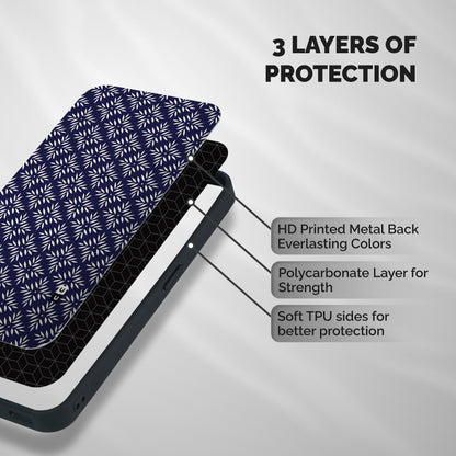 White Petals Pattern Shockproof Hybrid Protection (Metal + TPU) Back Case Cover