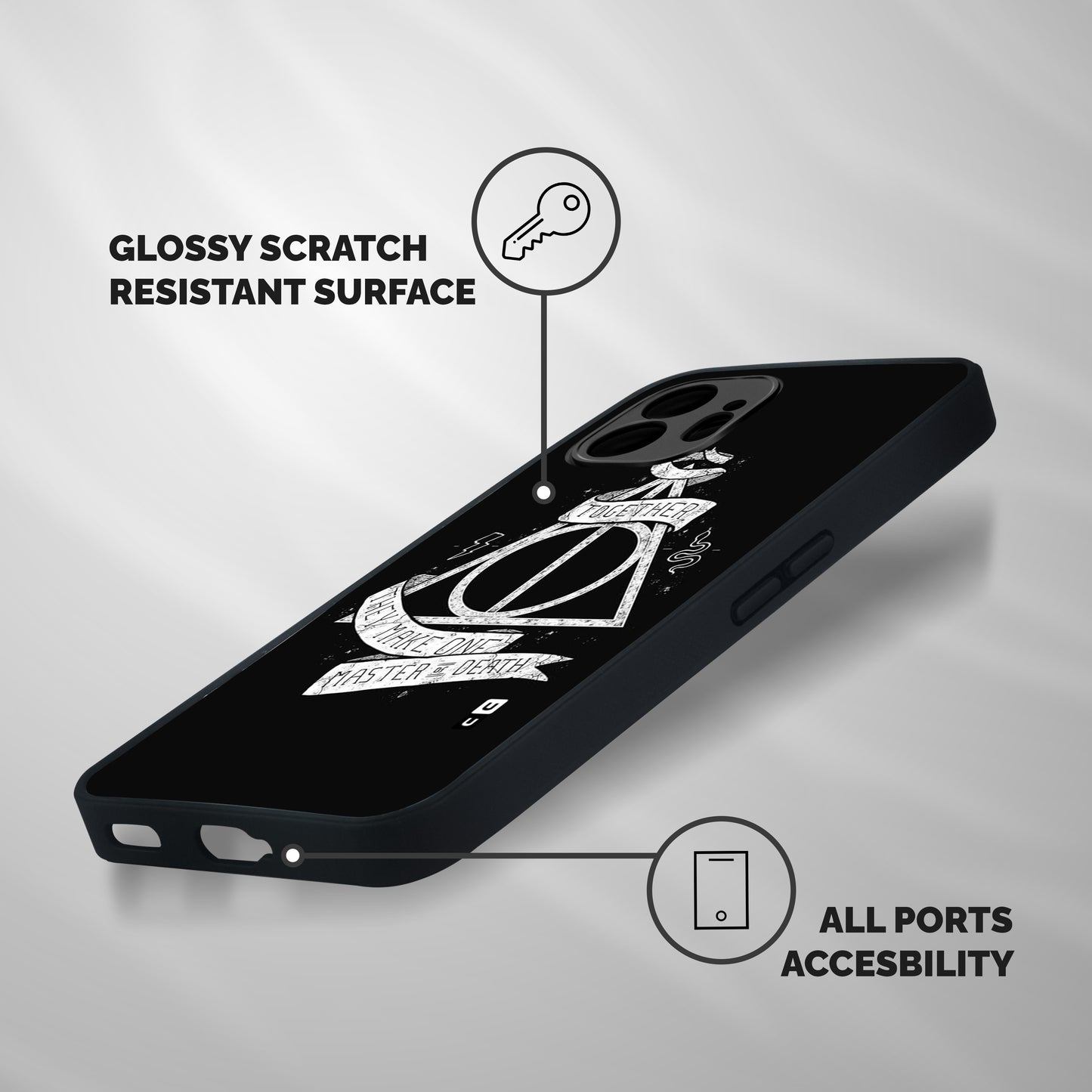 White Ribbon Shockproof Hybrid Protection (Metal + TPU) Back Case Cover