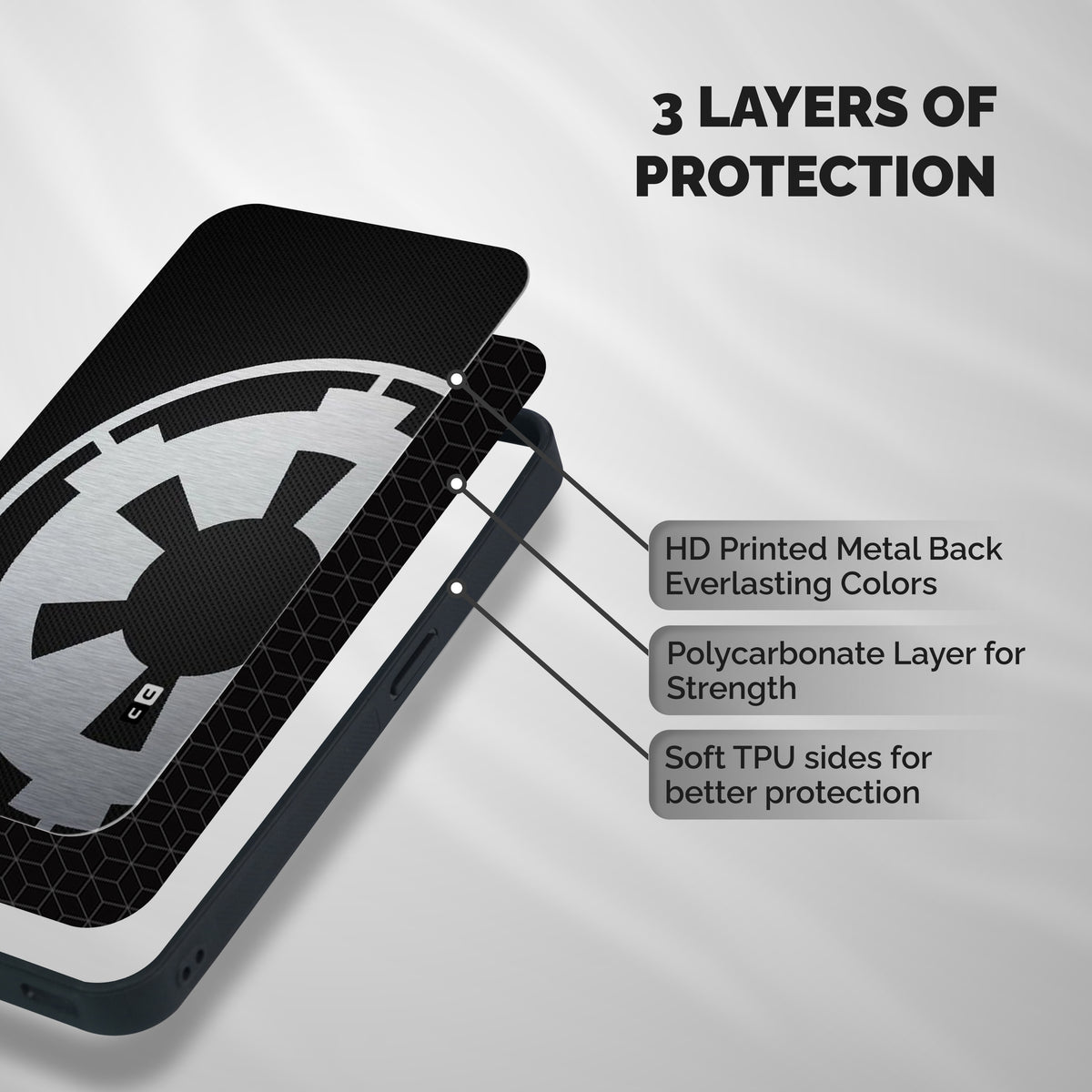 White Wheel Shockproof Hybrid Protection (Metal + TPU) Back Case Cover