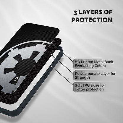 White Wheel Shockproof Hybrid Protection (Metal + TPU) Back Case Cover