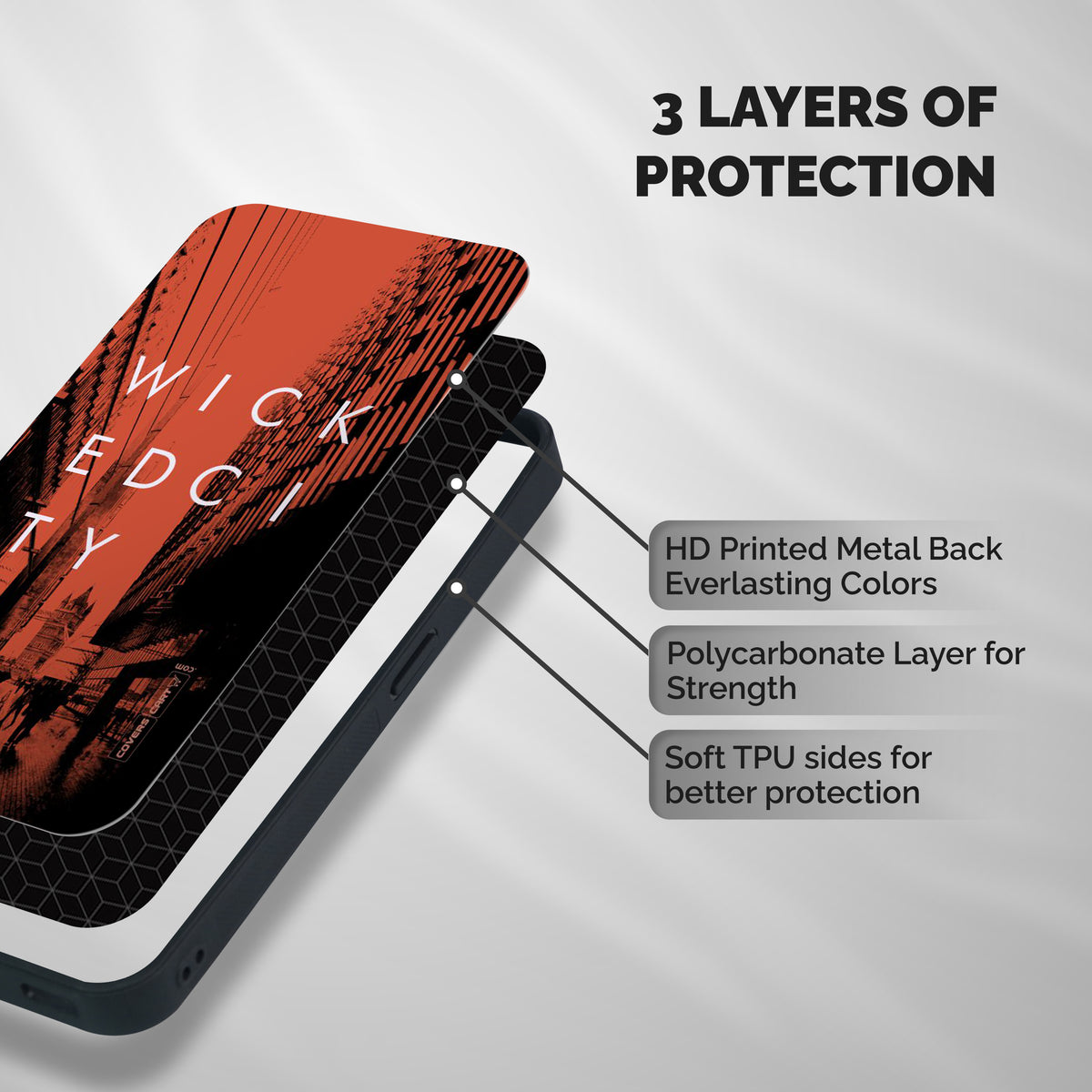 Wicked City Shockproof Hybrid Protection (Metal + TPU) Back Case Cover