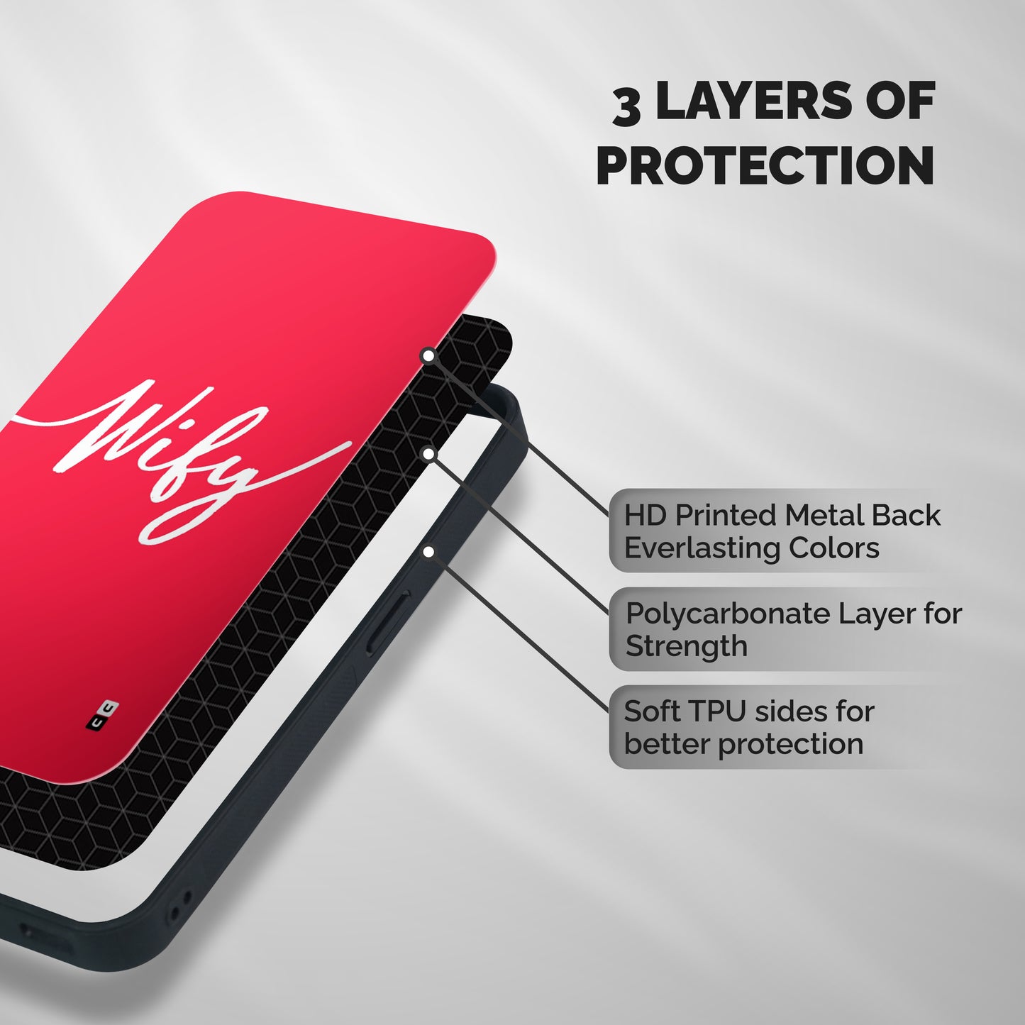 Wify Shockproof Hybrid Protection (Metal + TPU) Back Case Cover