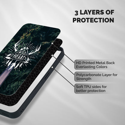Wild Heart Shockproof Hybrid Protection (Metal + TPU) Back Case Cover