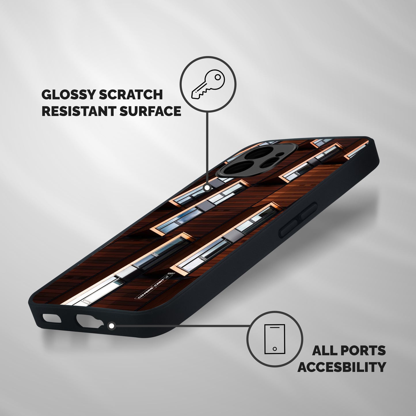 Window Abstract Shockproof Hybrid Protection (Metal + TPU) Back Case Cover