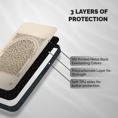 Window Ornaments Shockproof Hybrid Protection (Metal + TPU) Back Case Cover