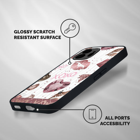 Wine Lip xoxo Shockproof Hybrid Protection (Metal + TPU) Back Case Cover