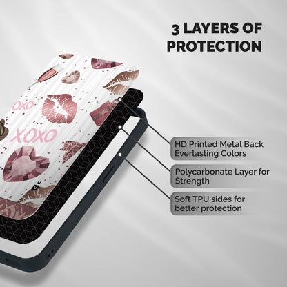 Wine Lip xoxo Shockproof Hybrid Protection (Metal + TPU) Back Case Cover