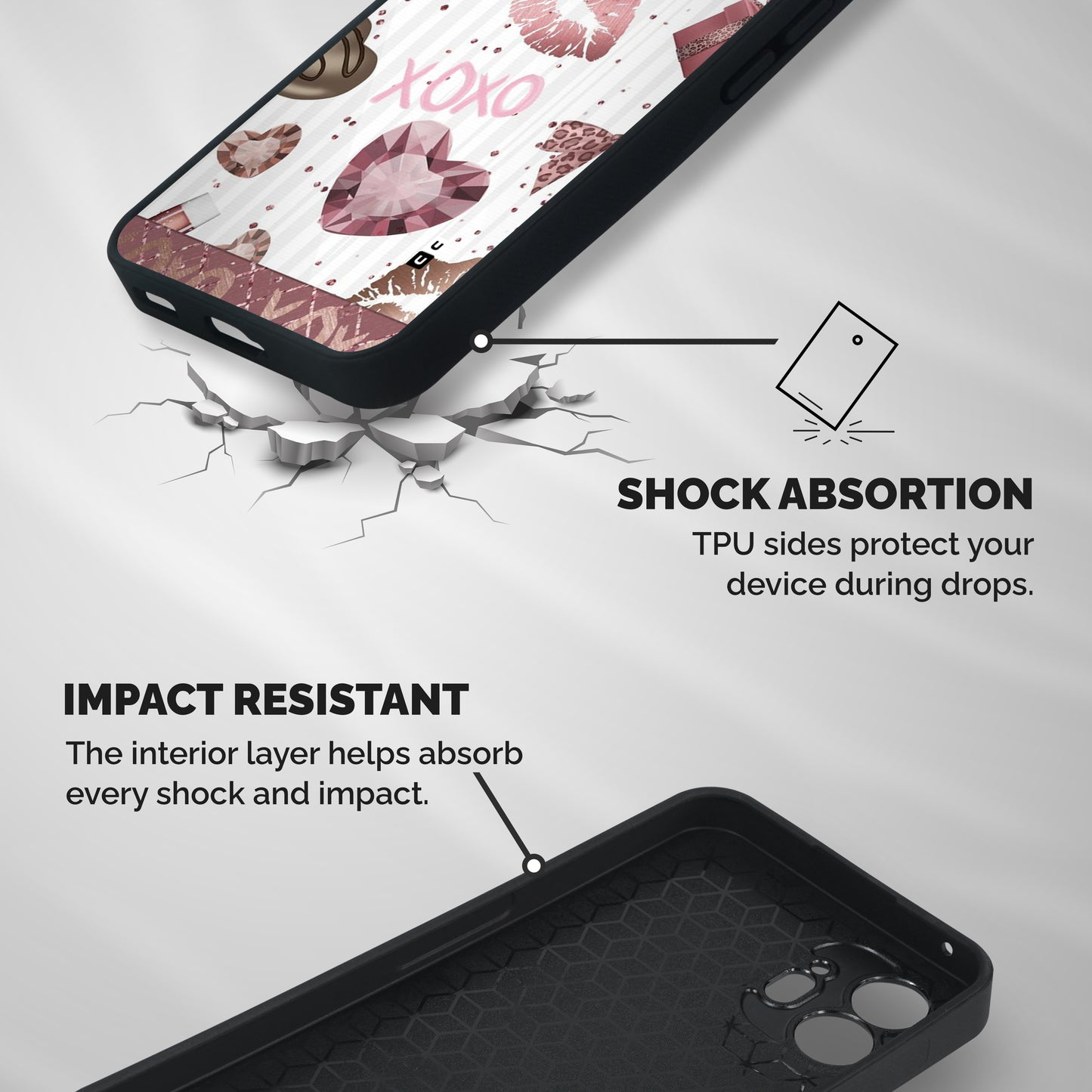 Wine Lip xoxo Shockproof Hybrid Protection (Metal + TPU) Back Case Cover
